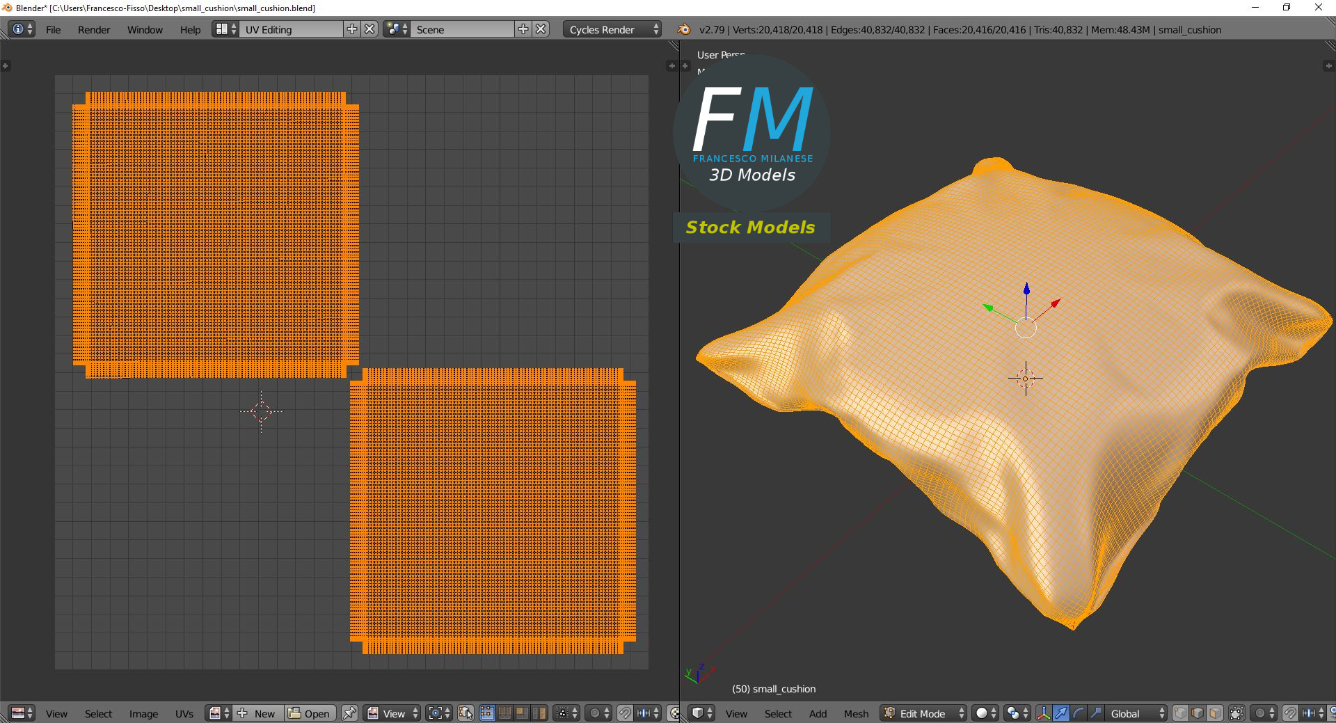 3D-Modell - Kleines Kissen - 10