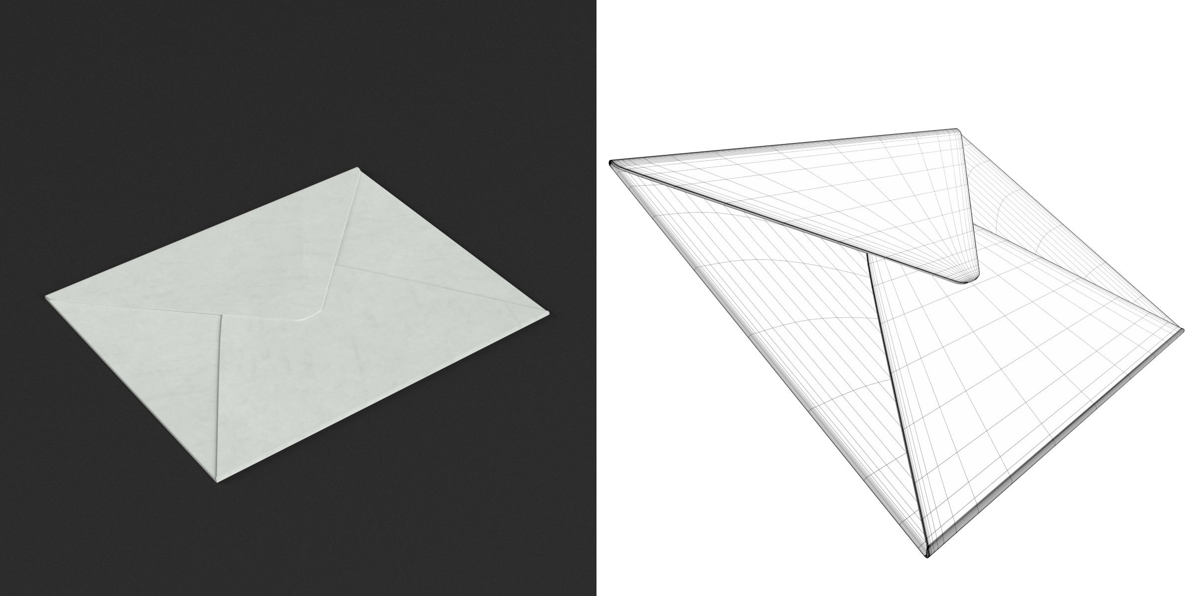 3D-Modell - Kleiner geschlossener Briefumschlag