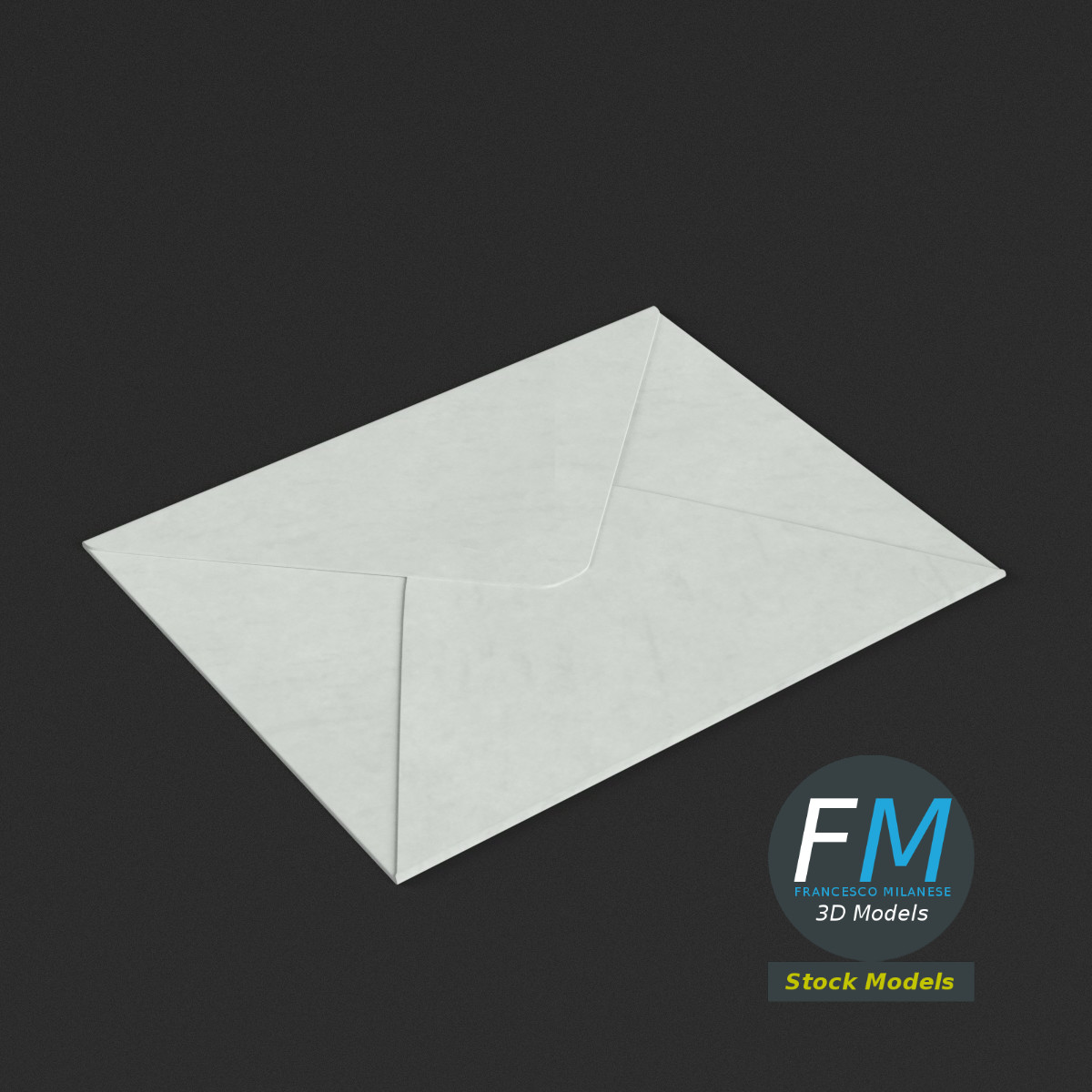3D-Modell - Kleiner geschlossener Briefumschlag - 01