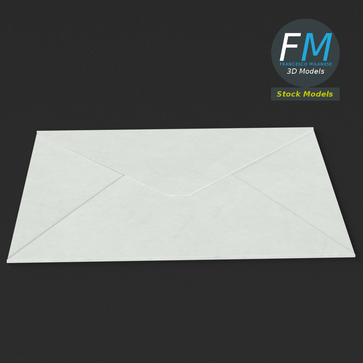 3D-Modell - Kleiner geschlossener Briefumschlag - 02