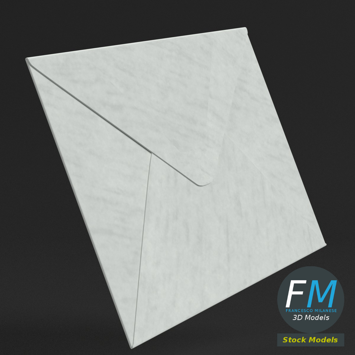 3D-Modell - Kleiner geschlossener Briefumschlag - 03