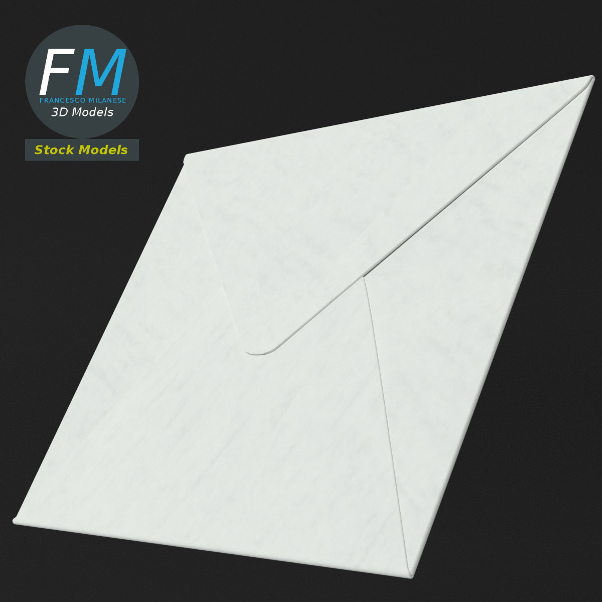 3D-Modell - Kleiner geschlossener Briefumschlag - 05