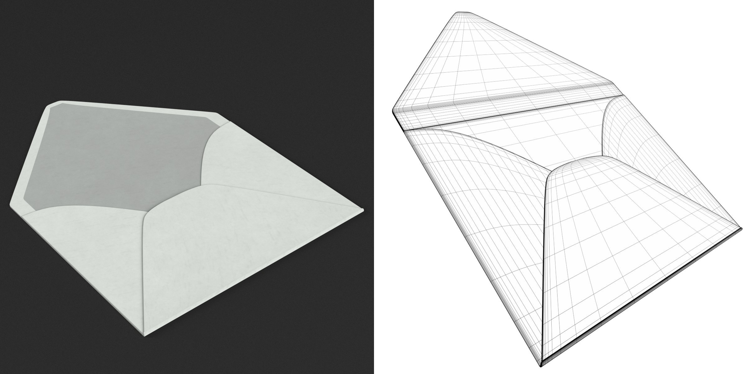3D-Modell - Kleiner offener Briefumschlag