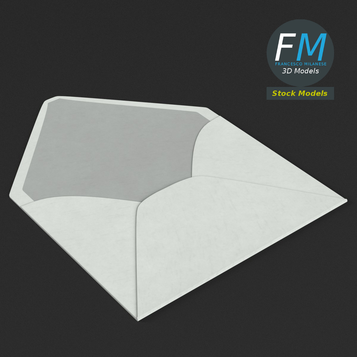 3D-Modell - Kleiner offener Briefumschlag - 01