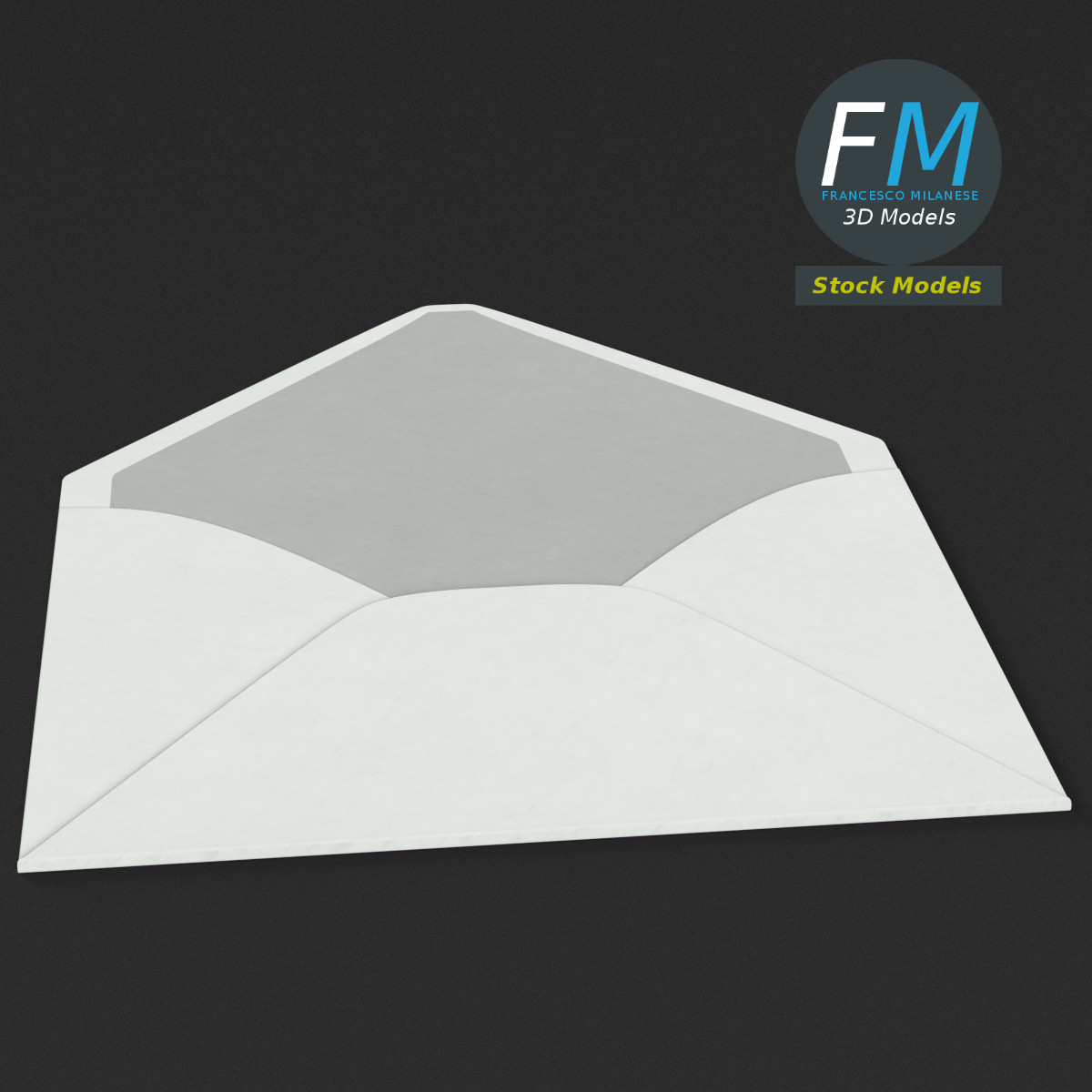 3D-Modell - Kleiner offener Briefumschlag - 02