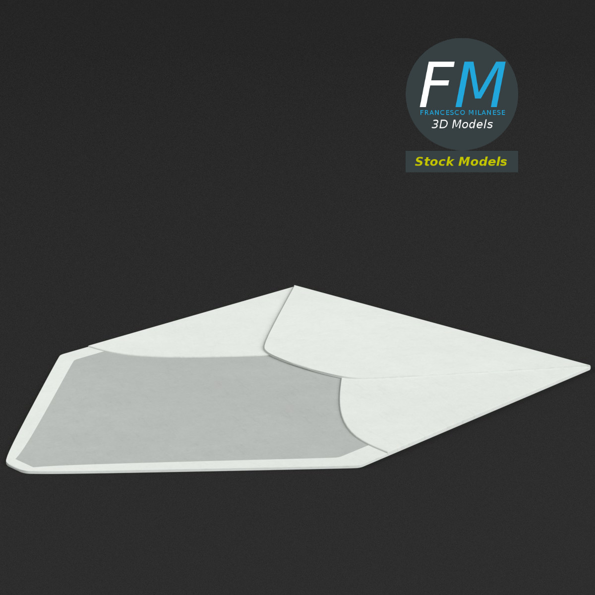 3D-Modell - Kleiner offener Briefumschlag - 03