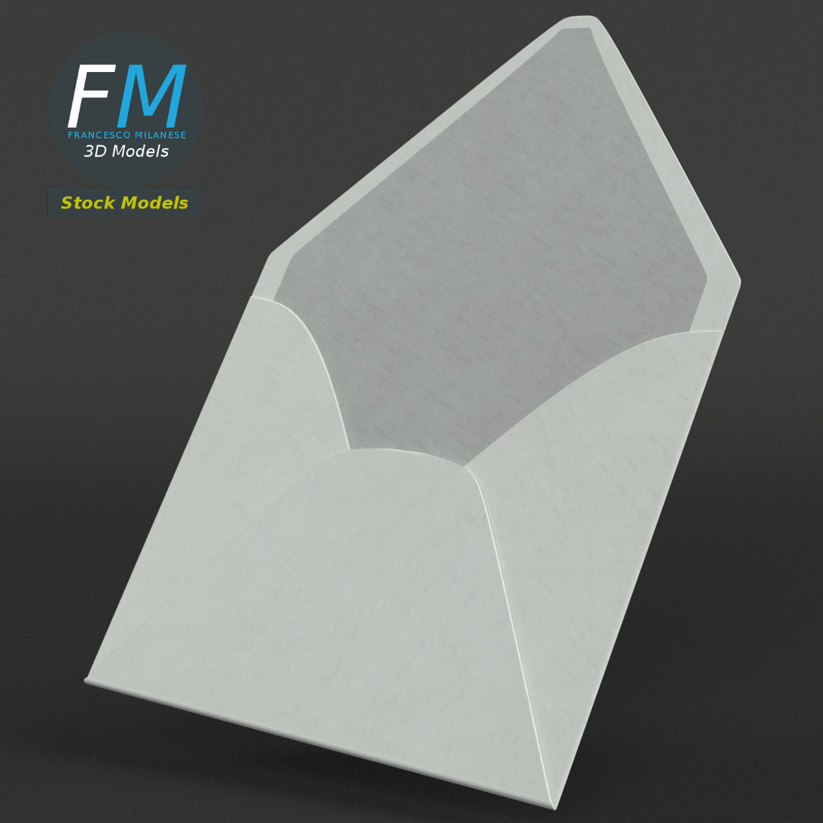 3D-Modell - Kleiner offener Briefumschlag - 04