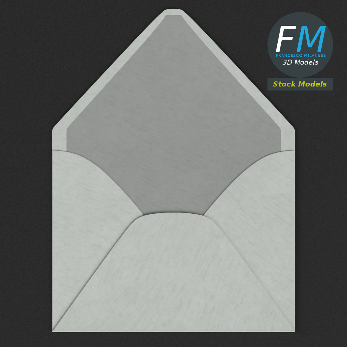 3D-Modell - Kleiner offener Briefumschlag - 06