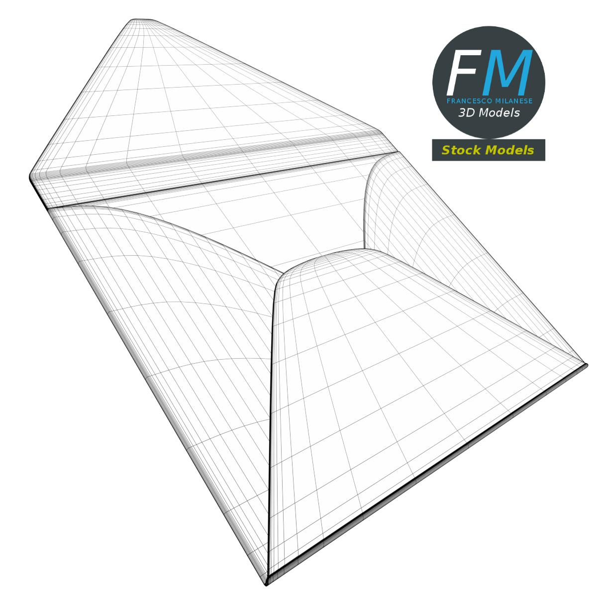 3D-Modell - Kleiner offener Briefumschlag - 07