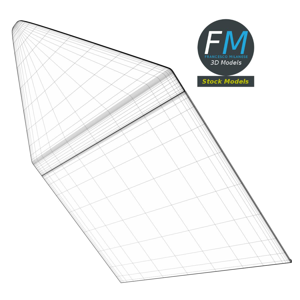 3D-Modell - Kleiner offener Briefumschlag - 08