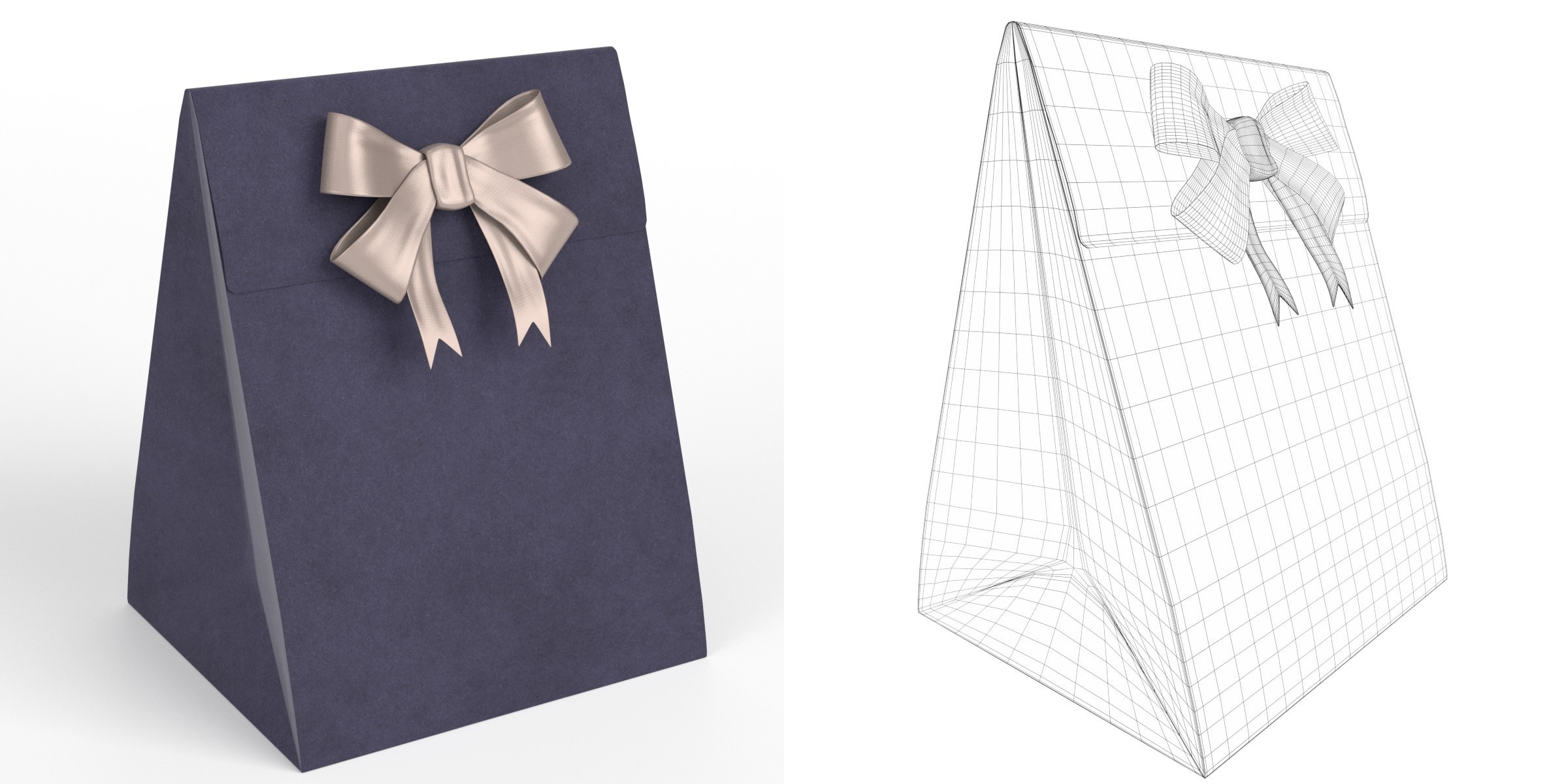 3D-Modell - Kleine Geschenktüte aus Papier