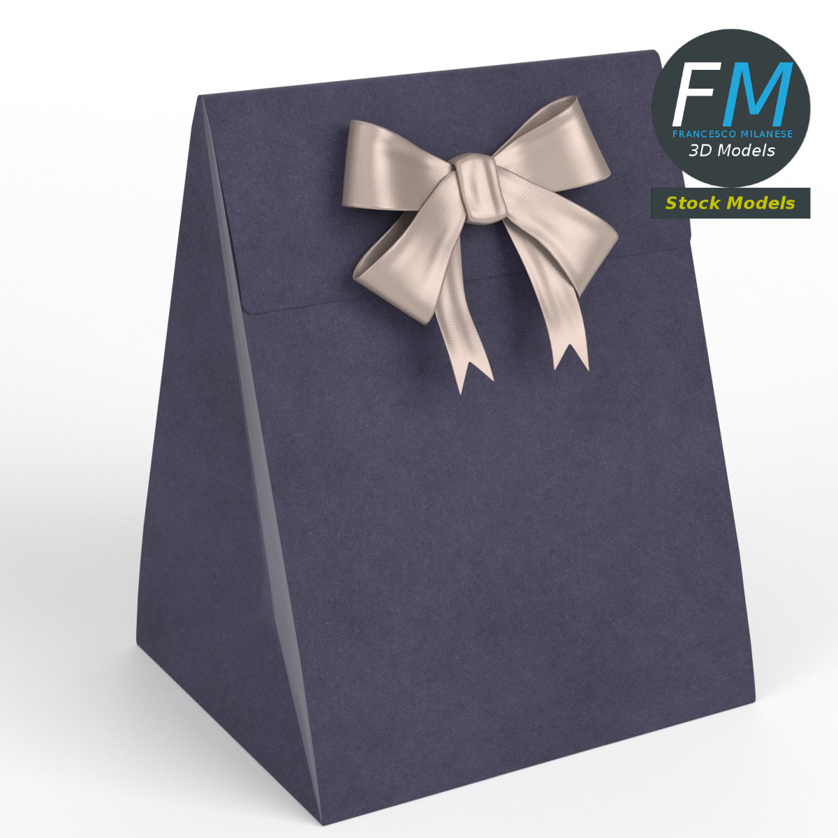 3D-Modell - Kleine Geschenktüte aus Papier - 01