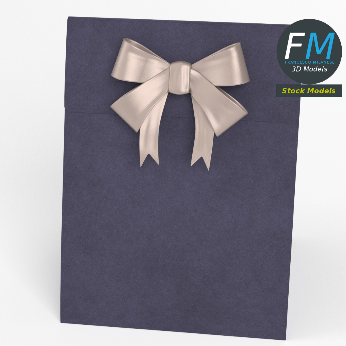 3D-Modell - Kleine Geschenktüte aus Papier - 02