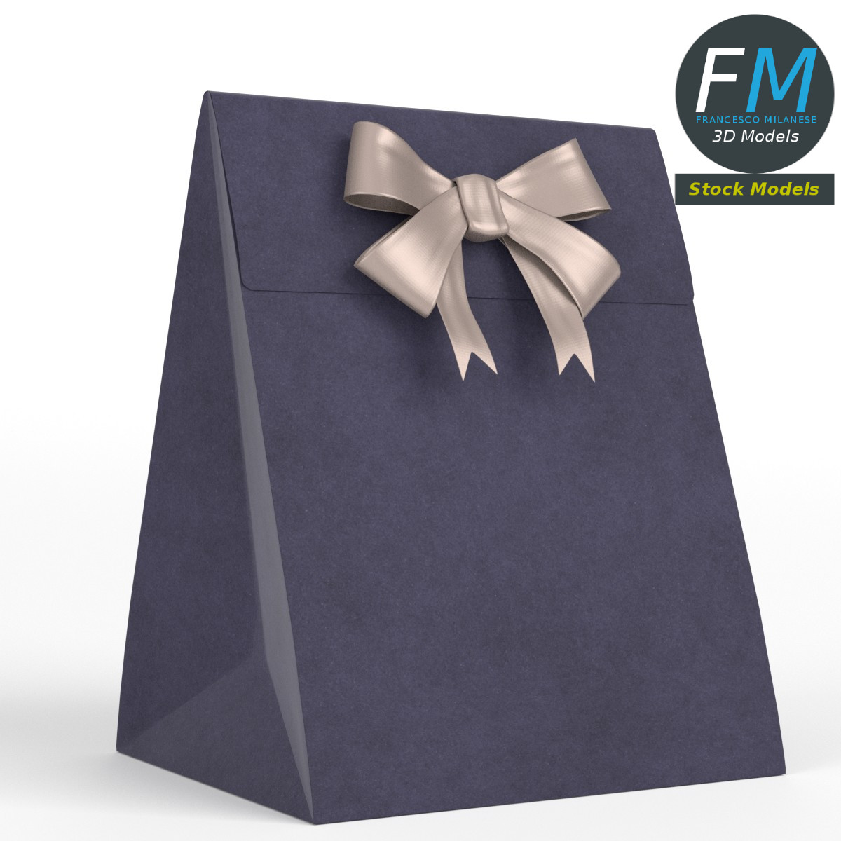 3D-Modell - Kleine Geschenktüte aus Papier - 03