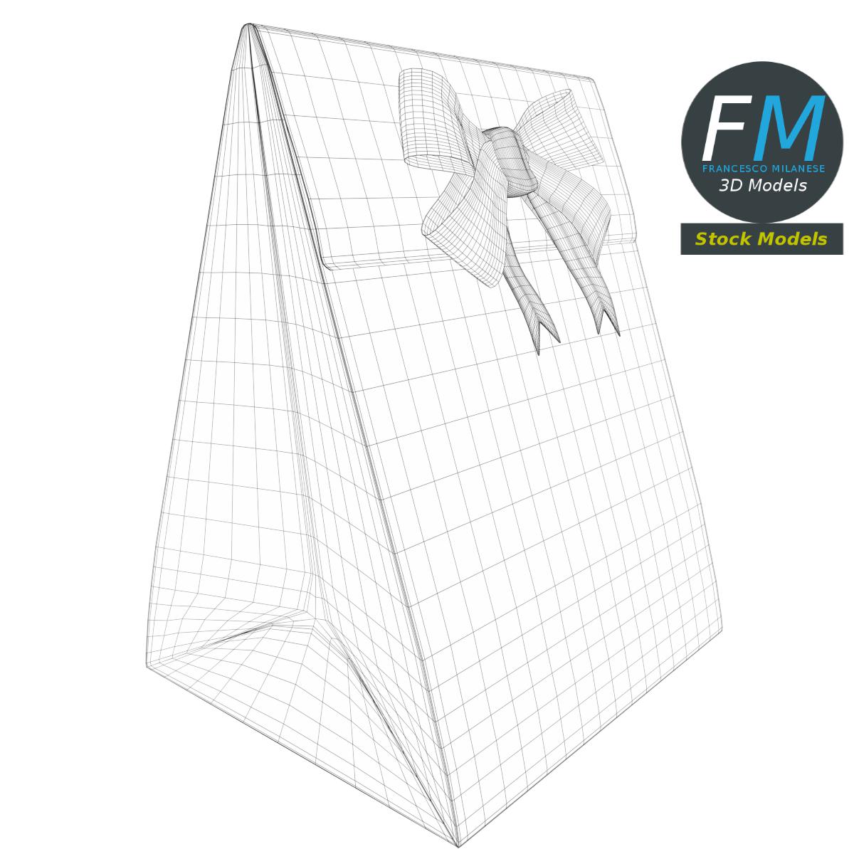 3D-Modell - Kleine Geschenktüte aus Papier - 07