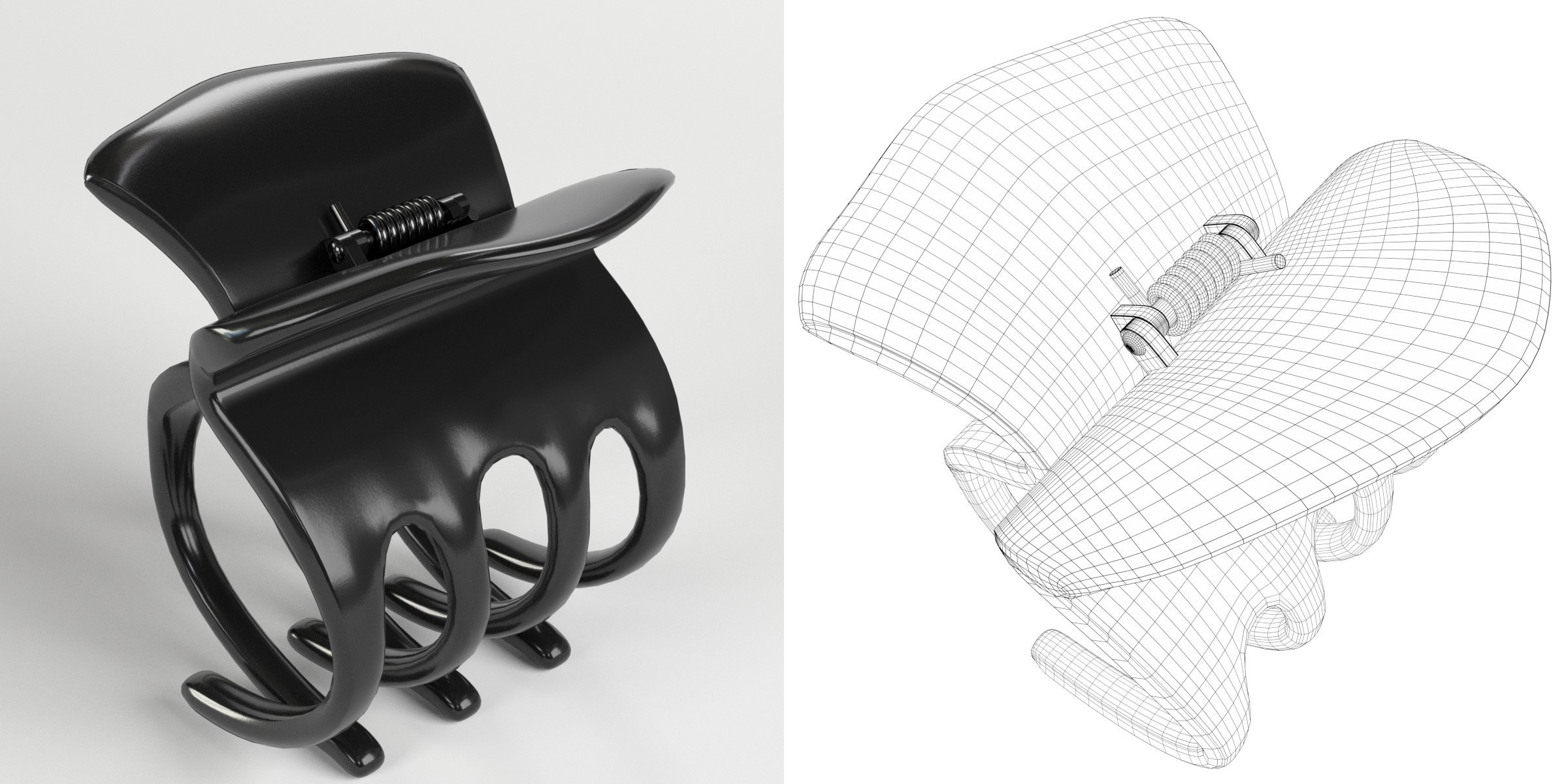 3D-Modell - Kleine Haarklammer
