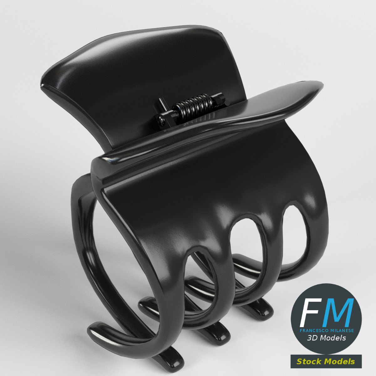 3D-Modell - Kleine Haarklammer - 01