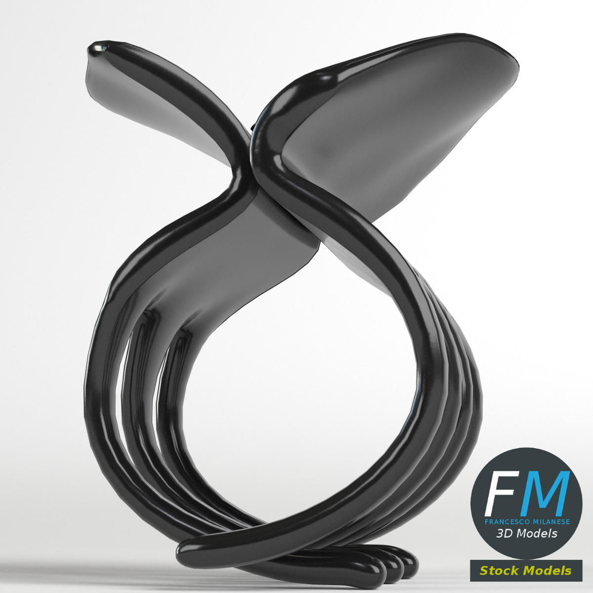 3D-Modell - Kleine Haarklammer - 02