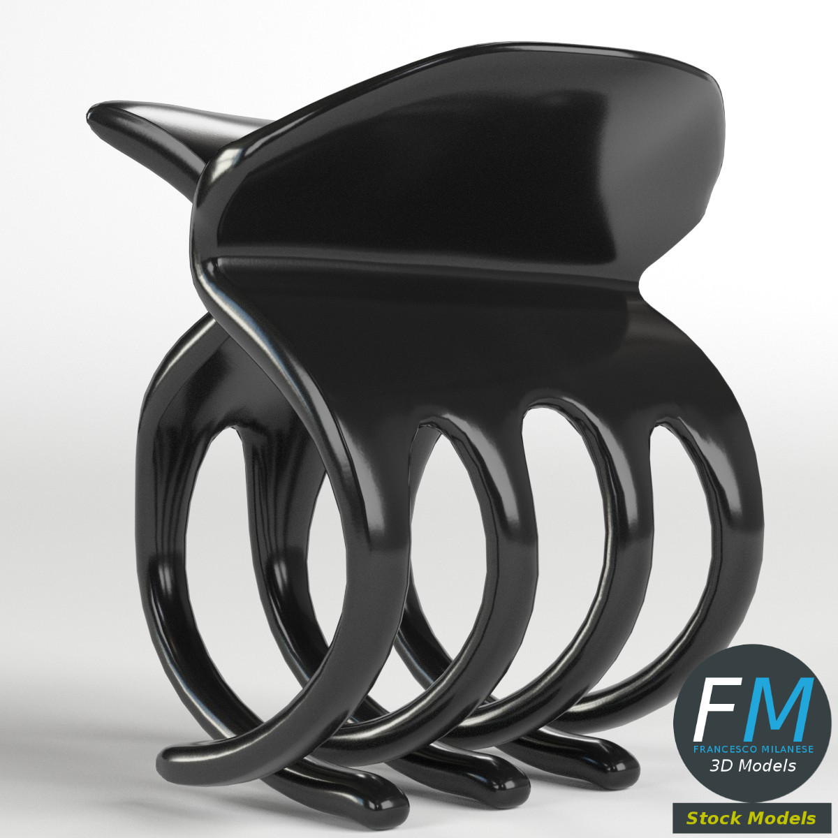 3D-Modell - Kleine Haarklammer - 03