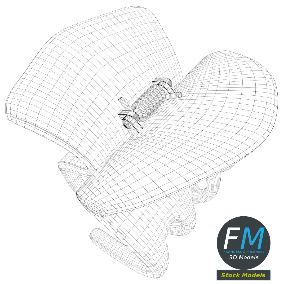 3D-Modell - Kleine Haarklammer - 07