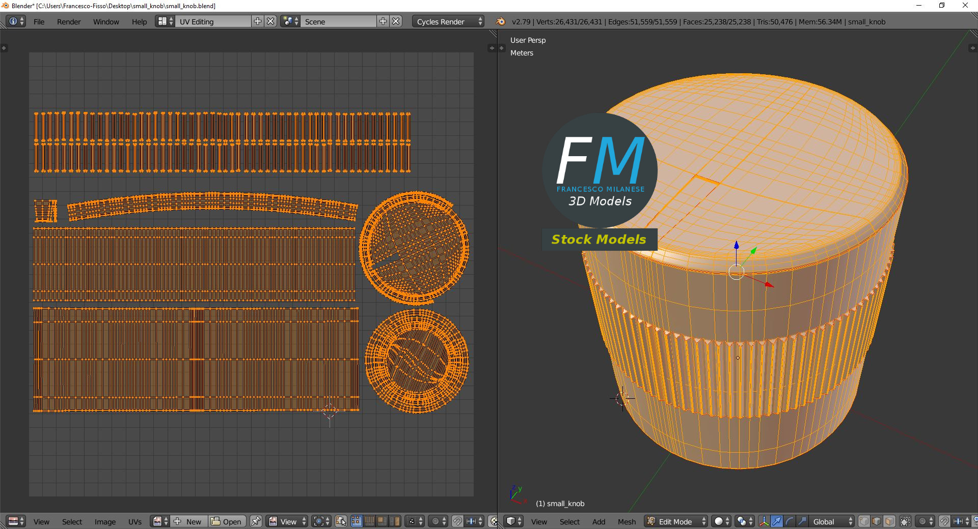 3D-Modell - Kleiner Drehknopf - 10