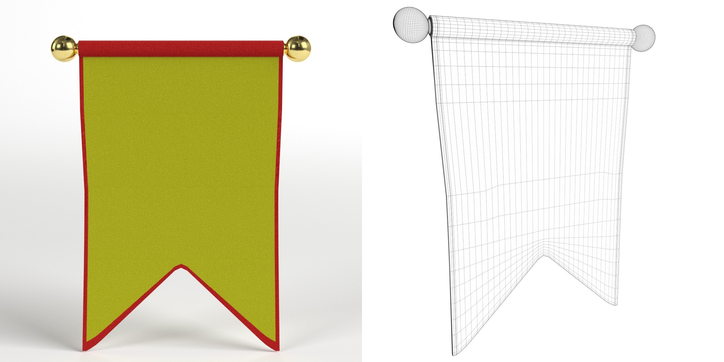 3D-Modell - Kleines Mittelalterliches Banner