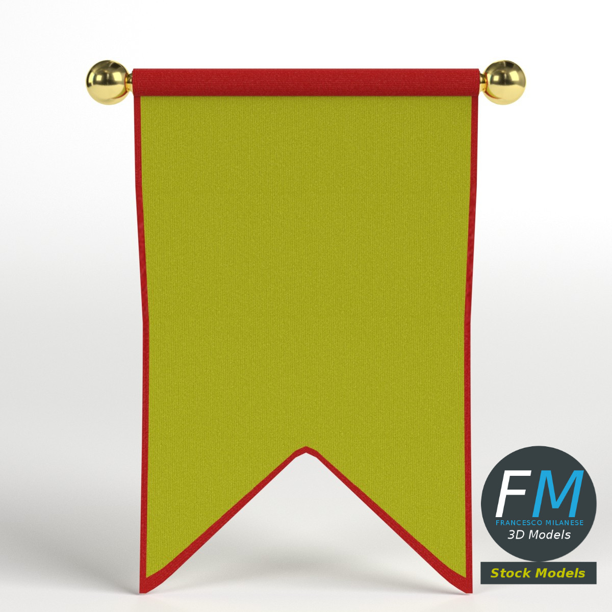 3D-Modell - Kleines Mittelalterliches Banner - 01