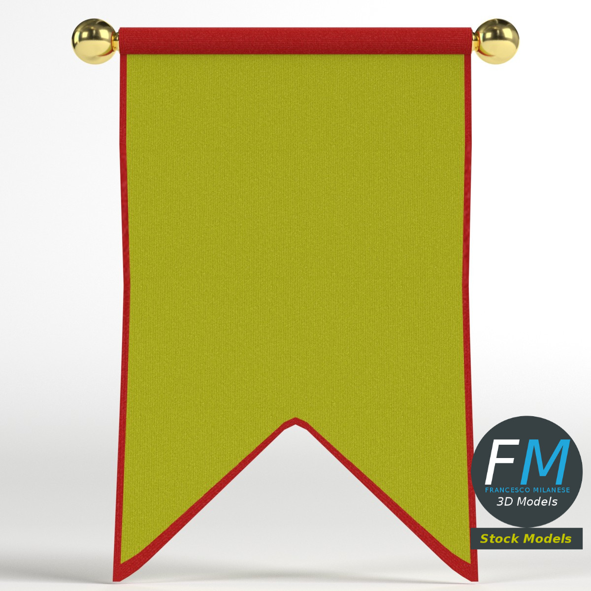 3D-Modell - Kleines Mittelalterliches Banner - 03