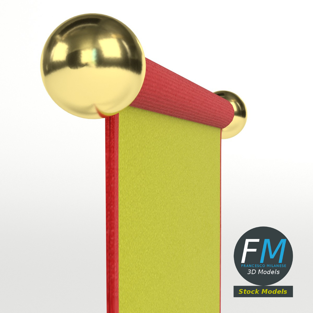 3D-Modell - Kleines Mittelalterliches Banner - 04