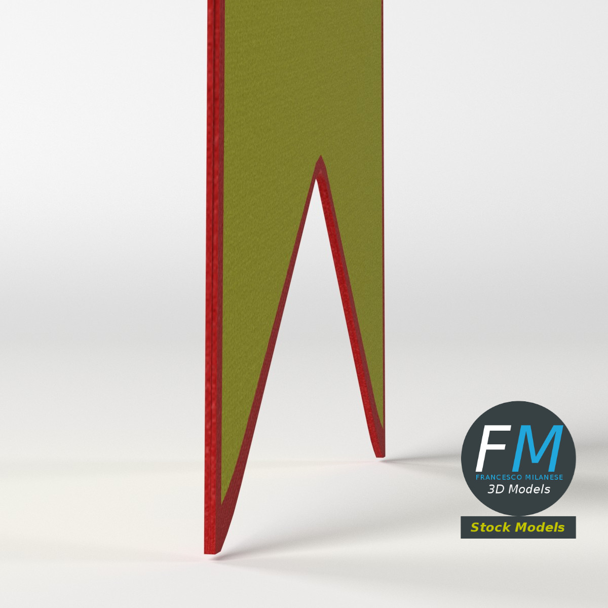 3D-Modell - Kleines Mittelalterliches Banner - 05
