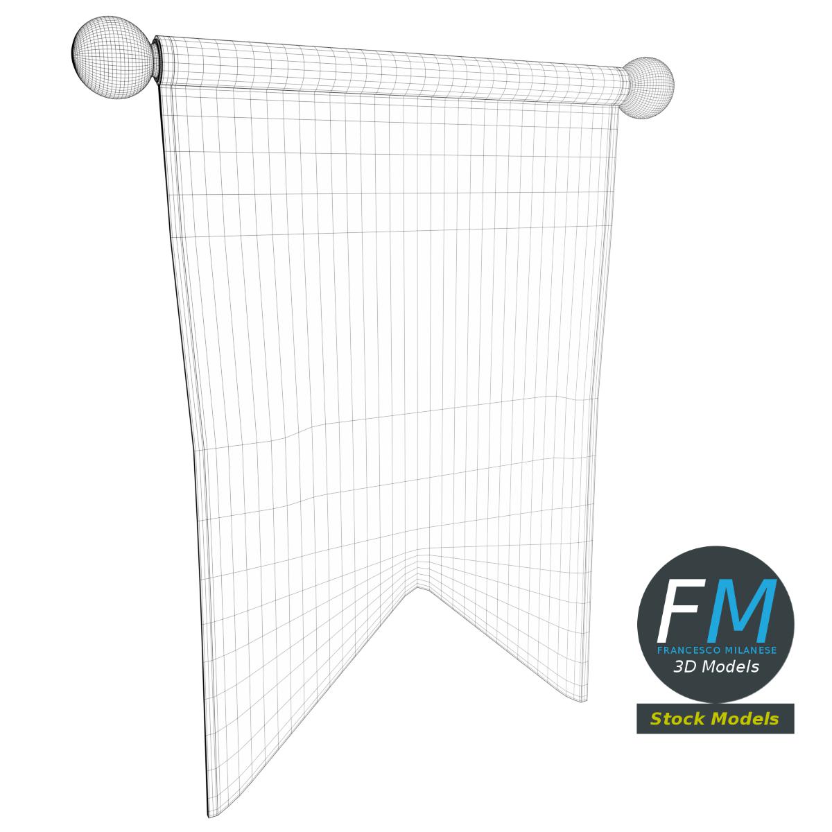 3D-Modell - Kleines Mittelalterliches Banner - 07