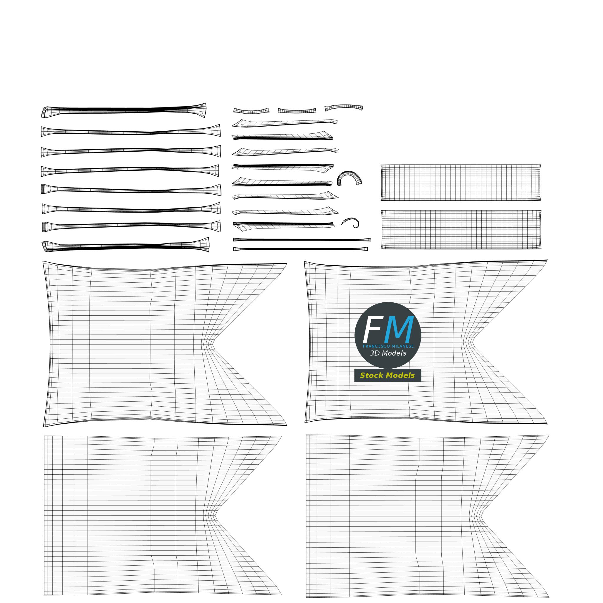3D-Modell - Kleines Mittelalterliches Banner - 11