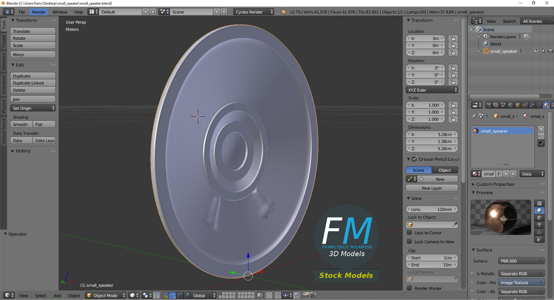3D-Modell - Kleiner Lautsprecher - 09