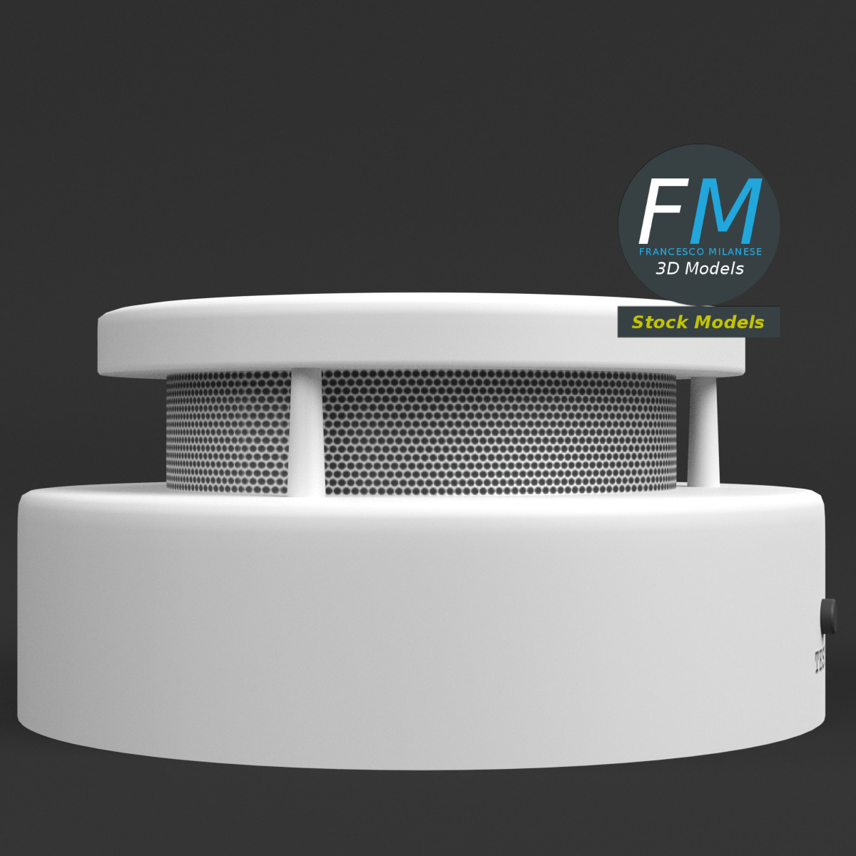 3D-Modell - Rauchmelder mit Alarm - 04