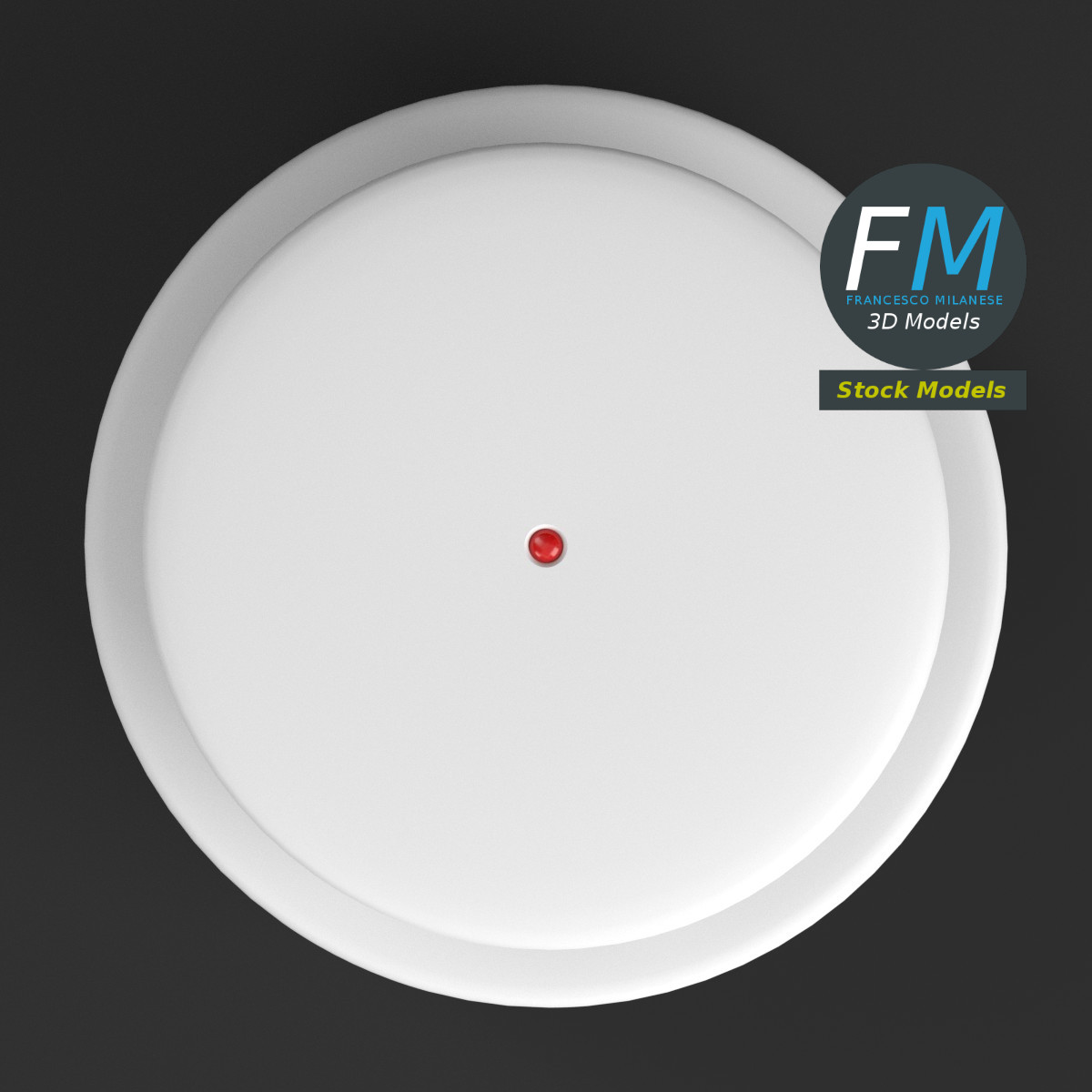 3D-Modell - Rauchmelder mit Alarm - 06