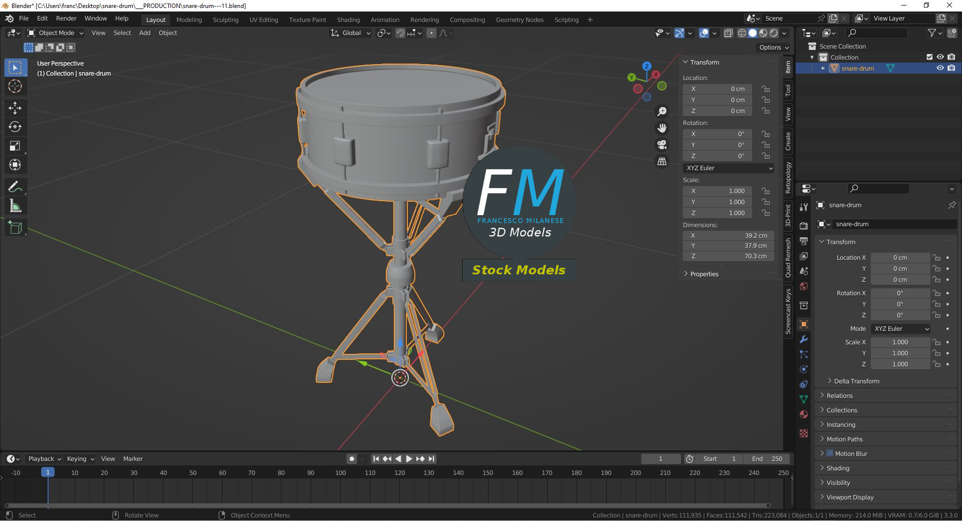 3D-Modell - Snaredrum - 09