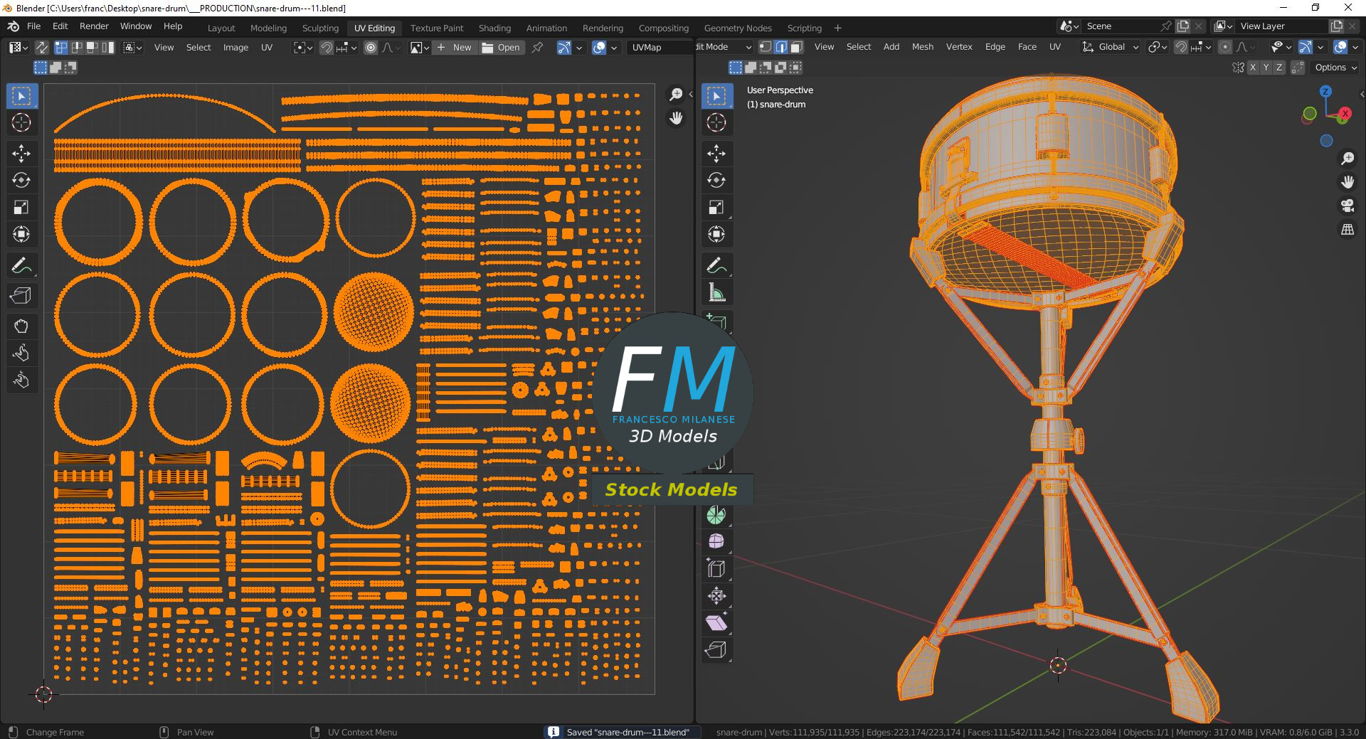 3D-Modell - Snaredrum - 10