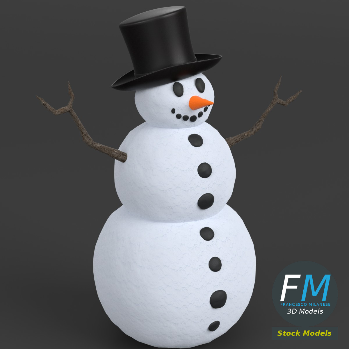 3D-Modell - Schneemann - 01