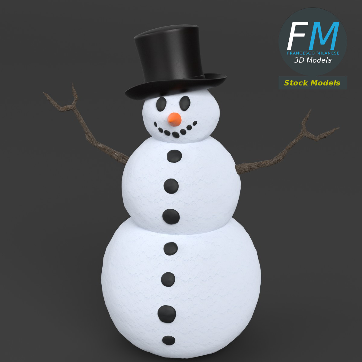 3D-Modell - Schneemann - 02