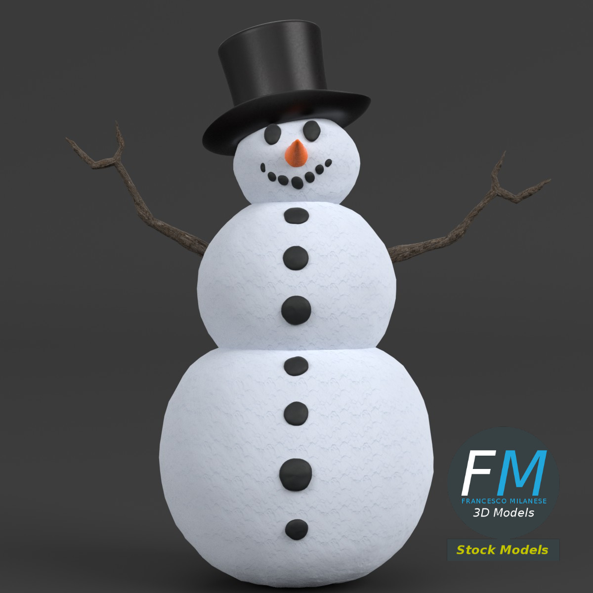 3D-Modell - Schneemann - 03