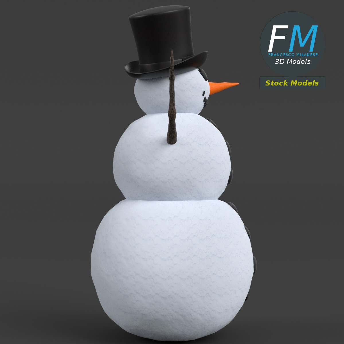3D-Modell - Schneemann - 04