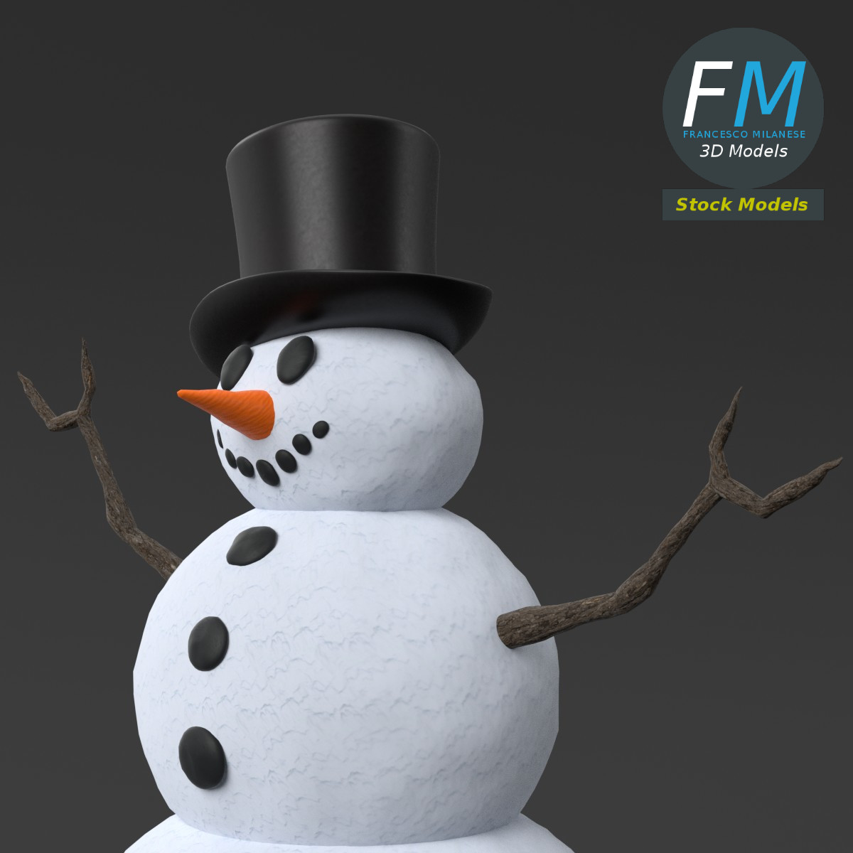 3D-Modell - Schneemann - 05
