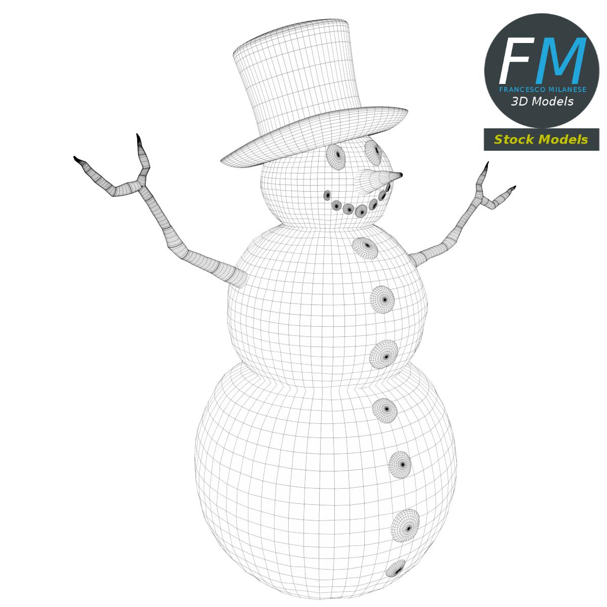 3D-Modell - Schneemann - 07