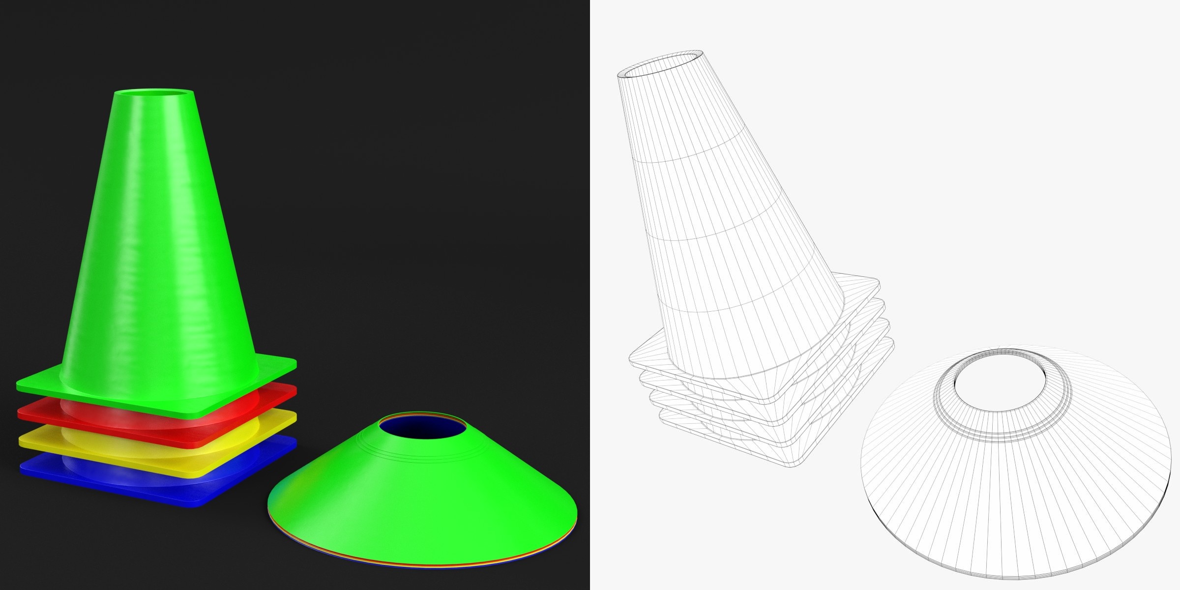 3D-Modell - Fußball-Trainingskegel