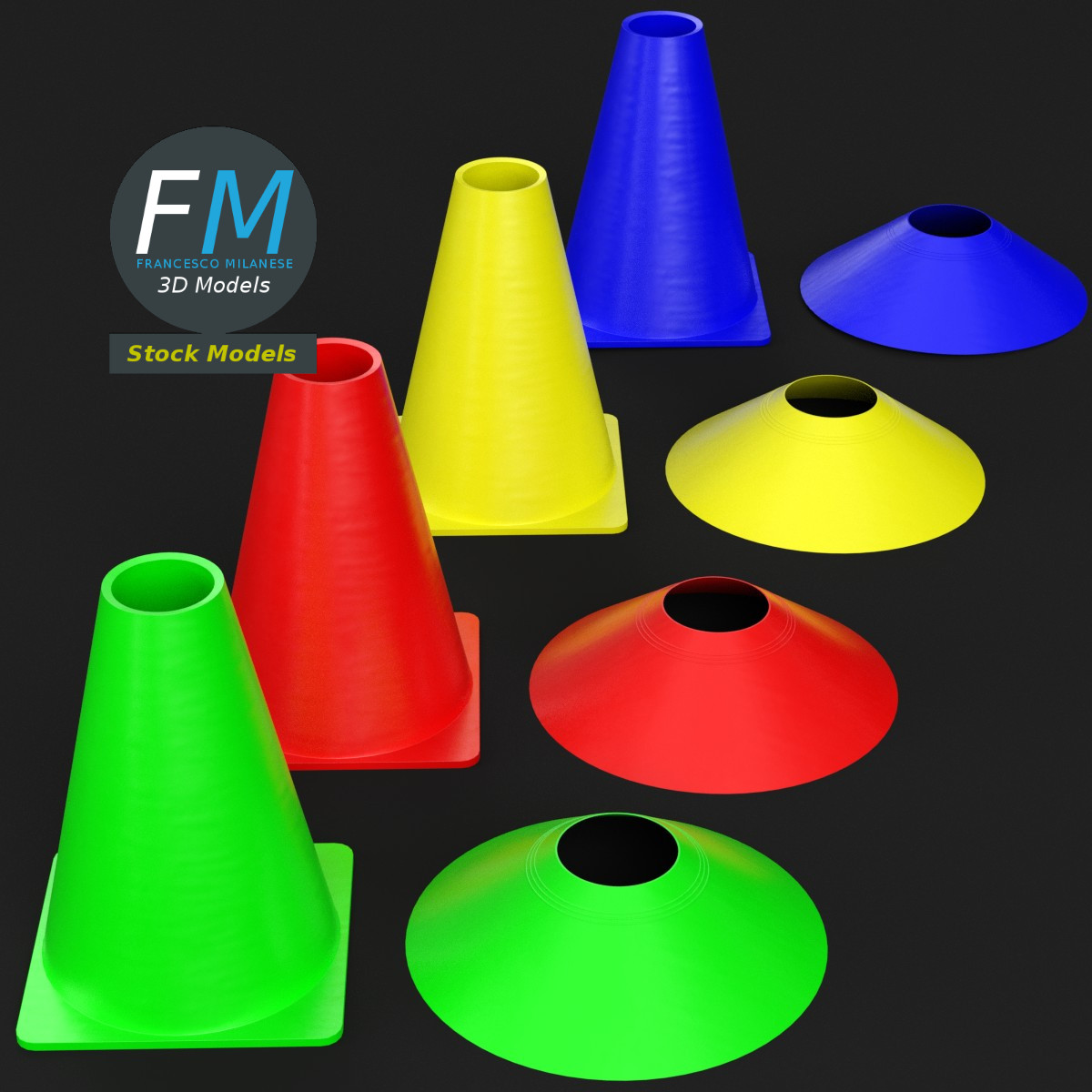 3D-Modell - Fußball-Trainingskegel - 02