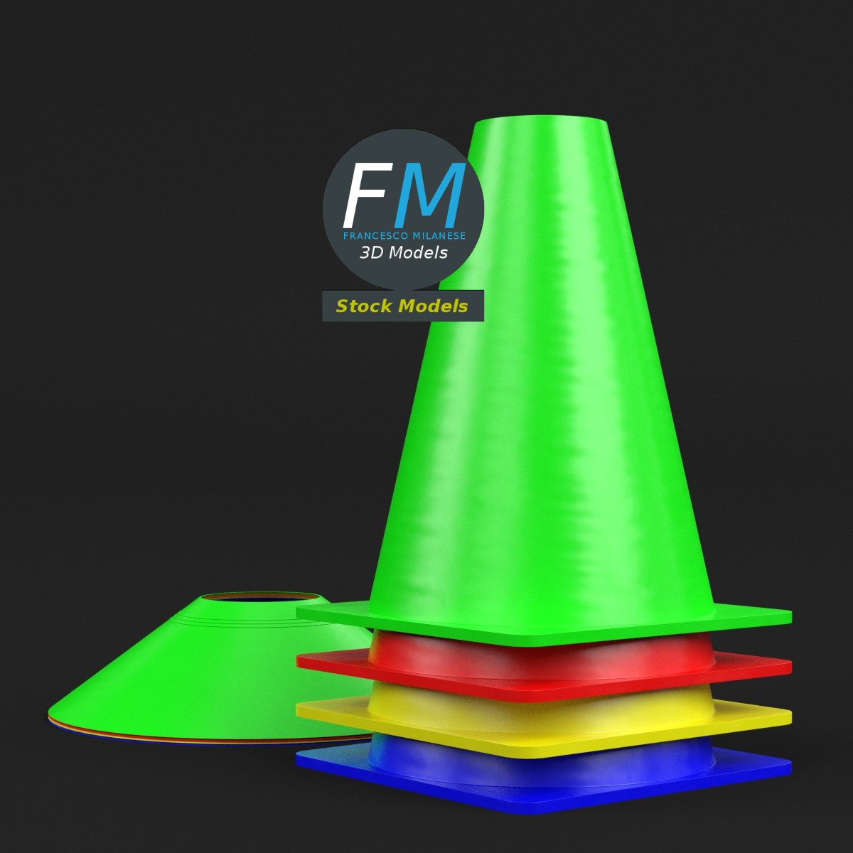 3D-Modell - Fußball-Trainingskegel - 04