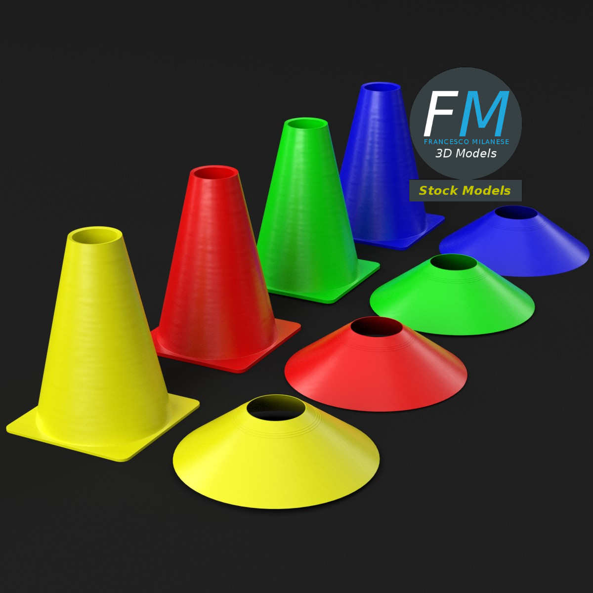 3D-Modell - Fußball-Trainingskegel - 05