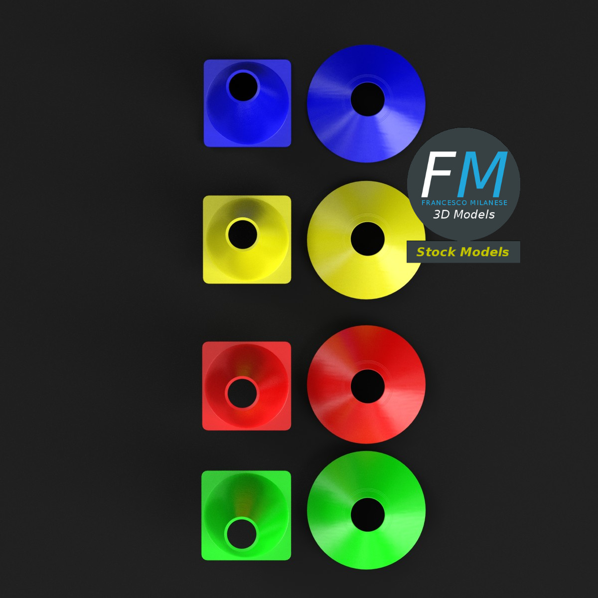 3D-Modell - Fußball-Trainingskegel - 06