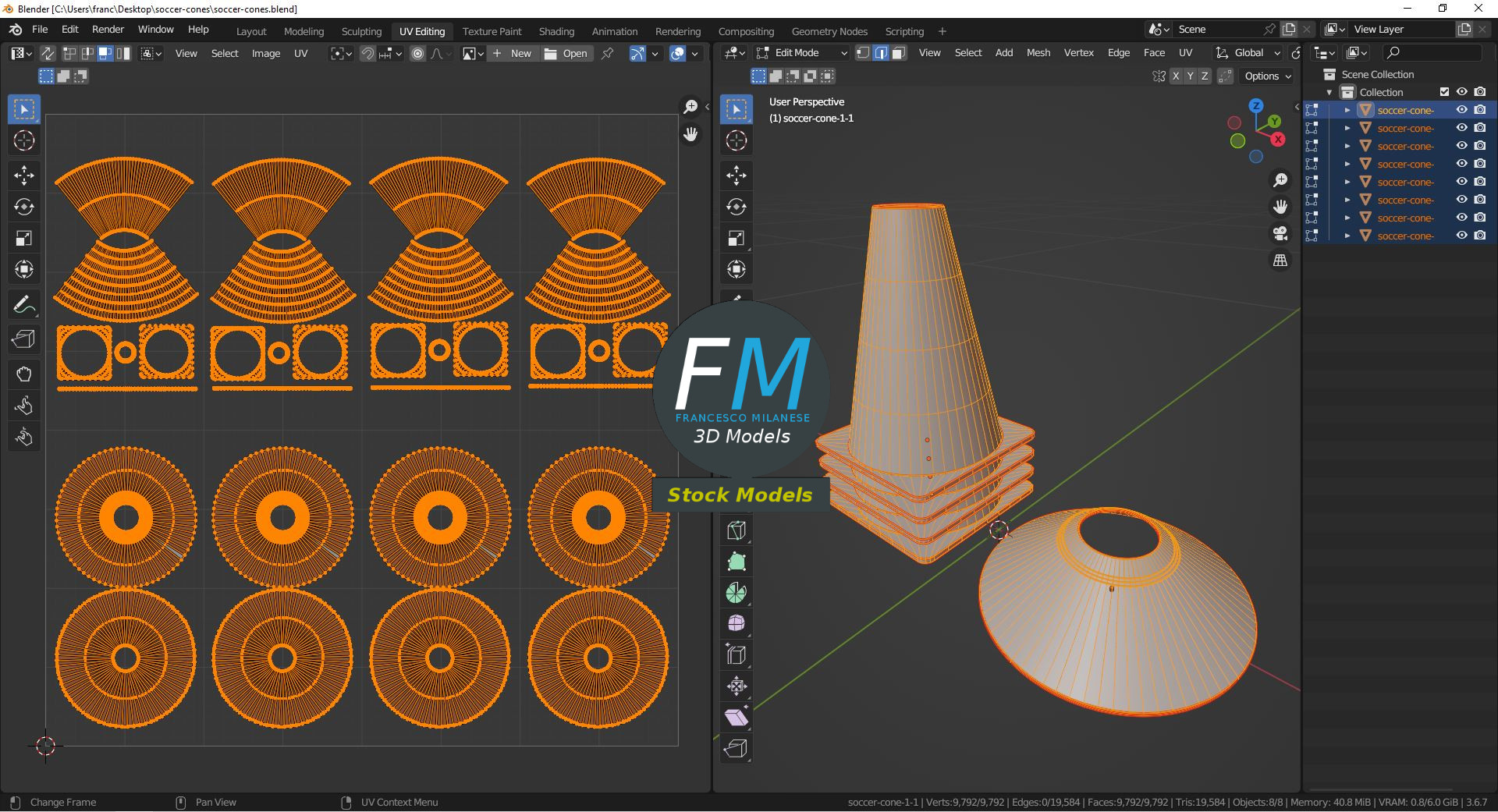 3D-Modell - Fußball-Trainingskegel - 10