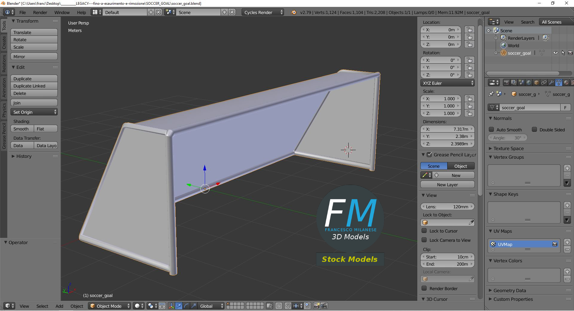 3D-Modell - Fußballtor - 09